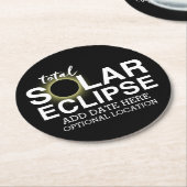 Eclipse太陽のの合計 – 2024またはカスタム日付 ラウンドペーパーコースター (アングル)