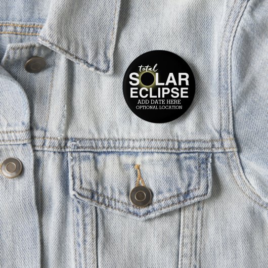 Eclipse太陽のの合計 – 2024またはカスタム日付 缶バッジ (インサイチュ)