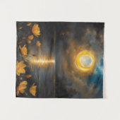 Eclipse太陽のの絵画花のある湖 タペストリー (正面(横))