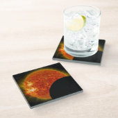 Eclipse太陽のの進行中 ガラスコースター (アングル)