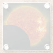Eclipse太陽のの進行中 ガラスコースター (裏面)
