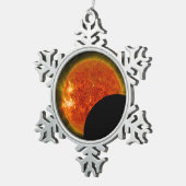 Eclipse太陽のの進行中 スノーフレークピューターオーナメント (右)