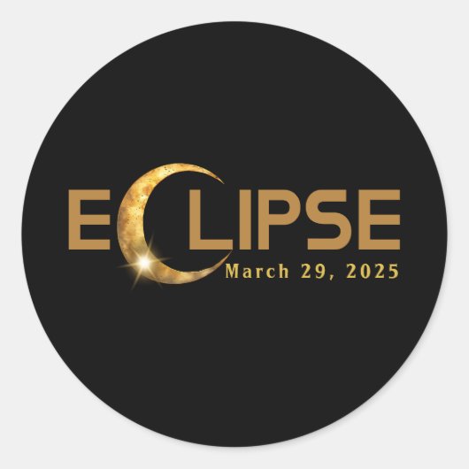 Eclipse太陽のアメリカイベント3/29/2025 ラウンドシール (正面)