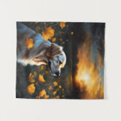 Eclipse太陽のゴールデンレトリエバーレイクフラワーズ タペストリー (正面(横))