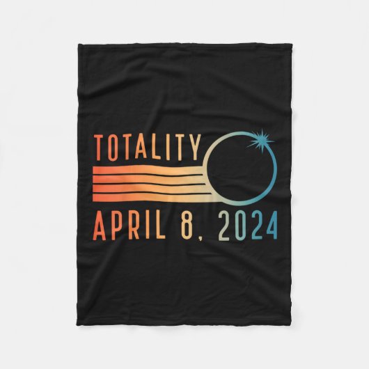 Eclipse太陽のシャツ2024年4月8日トータリティ太陽のEc フリースブランケット (正面)