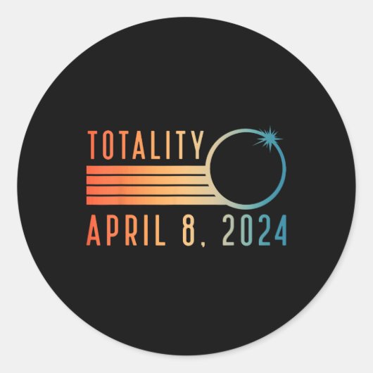 Eclipse太陽のシャツ2024年4月8日トータリティ太陽のEc ラウンドシール (正面)