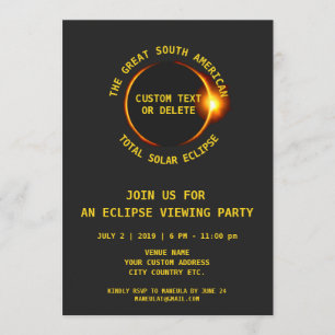 Eclipse太陽のパーティー7.2.2019南米 招待状