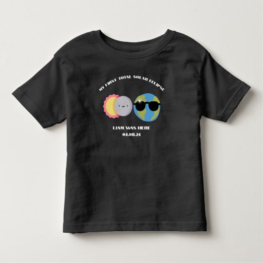 Eclipse太陽の名前をカスタムすると日付 トドラーTシャツ (正面)