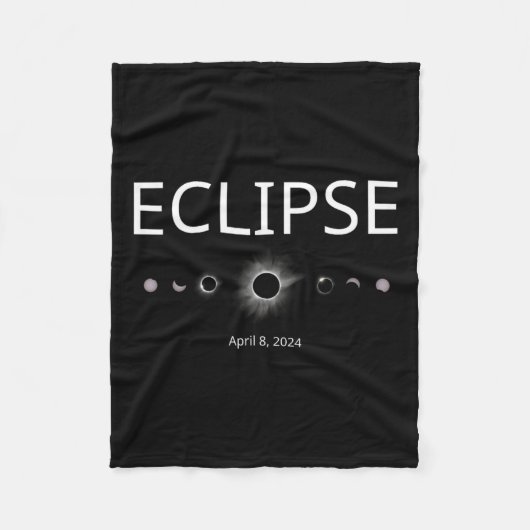Eclipse太陽の Shirt 2024のEclipseフェーズの合計 フリースブランケット (正面)
