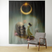 Eclipse巫女月オカルトダークウィッチーAIアート タペストリー (インサイチュ)