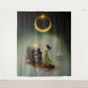 Eclipse巫女月オカルトダークウィッチーAIアート タペストリー