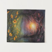 Eclipse春太陽のワイルドフラワーストリームドッグウッド タペストリー (正面(横))