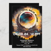 Eclipse表示太陽のパーティーのカスタマイズ 招待状 (正面/裏面)