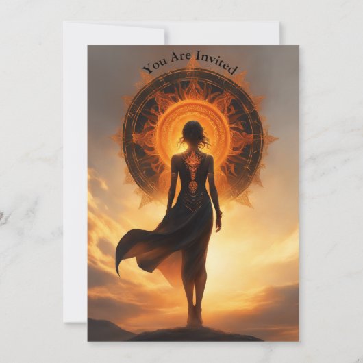 Eclipse表示太陽のパーティー完全にスタイル化さカスタムれた 招待状 (正面)