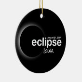 Eclipse 太陽の 2017の合計 – アイオワ セラミックオーナメント (右)