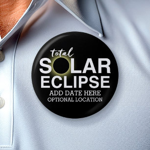 Eclipse 太陽の 2017の合計 – カスタム日付と場所 缶バッジ
