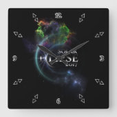 Eclipse 太陽の 2017 スクエア壁時計 (正面)