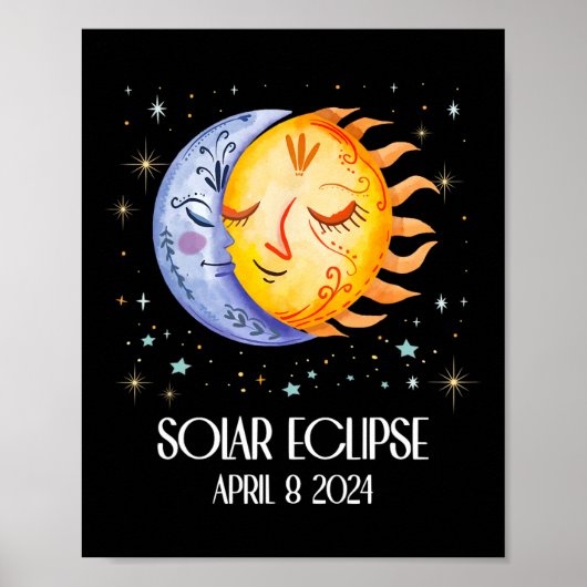 Eclipse 太陽の 2024かわいい太陽のEclipse子供たちGi ポスター (正面)