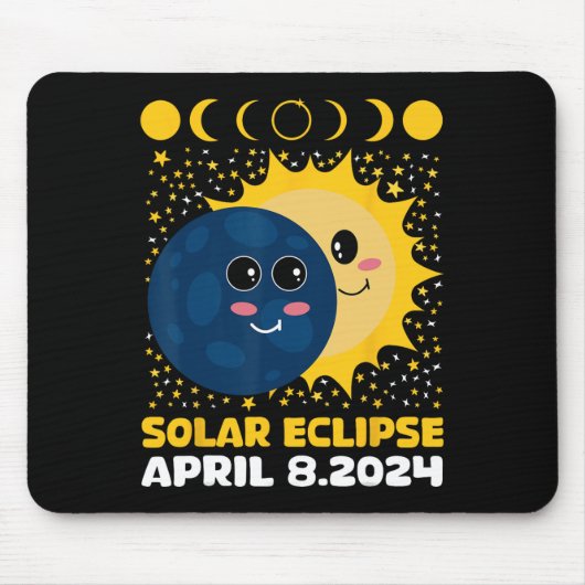 Eclipse 太陽の 2024かわいい子供たち幼児ボーイトタルEcl マウスパッド (正面)
