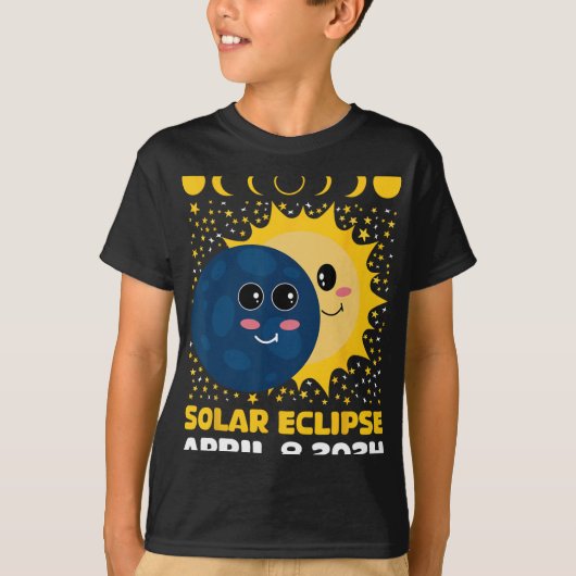 Eclipse 太陽の 2024かわいい子供たち幼児ボーイトタルEcl Tシャツ (正面)