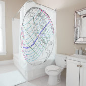 Eclipse 太陽の 2024のグローバルパス合計 シャワーカーテン (インサイチュ)