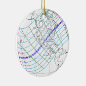 Eclipse 太陽の 2024のグローバルパス合計 セラミックオーナメント (右)