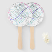 Eclipse 太陽の 2024のグローバルパス合計 ハンドファン (正面&裏面)