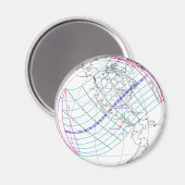 Eclipse 太陽の 2024のグローバルパス合計 マグネット (正面/裏面)