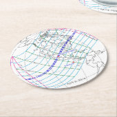 Eclipse 太陽の 2024のグローバルパス合計 ラウンドペーパーコースター (アングル)