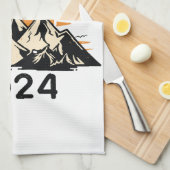 Eclipse 太陽の 2024の合計 キッチンタオル (四つ折り)