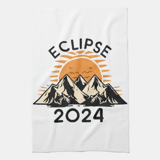 Eclipse 太陽の 2024の合計 キッチンタオル (縦)