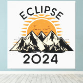 Eclipse 太陽の 2024の合計 キャンバスプリント (インサイチュ (ウッドフロア))