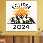 Eclipse 太陽の 2024の合計 キャンバスプリント (インサイチュ (リビング))