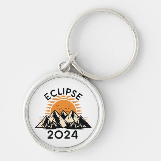 Eclipse 太陽の 2024の合計 キーホルダー (正面)