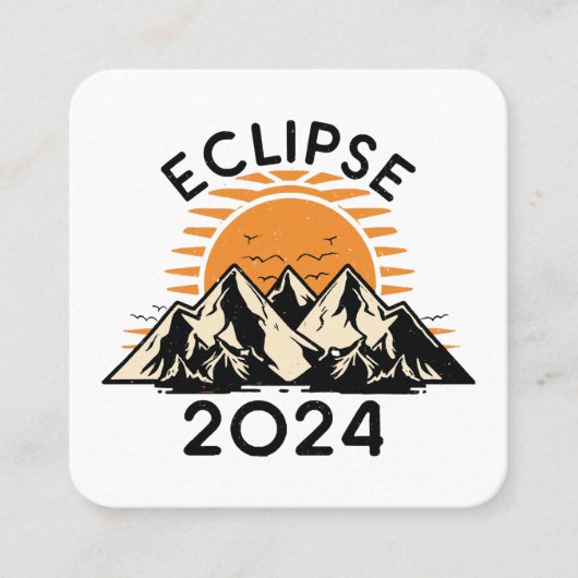 Eclipse 太陽の 2024の合計 スクエア名刺 (正面)