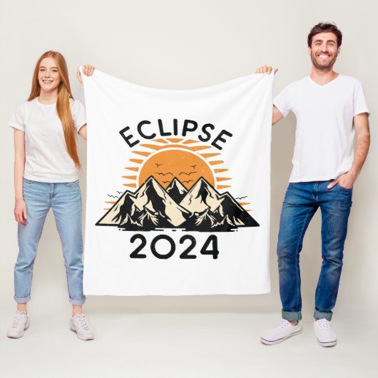 Eclipse 太陽の 2024の合計 フリースブランケット (インサイチュ)