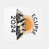 Eclipse 太陽の 2024の合計 フリースブランケット (正面(横))