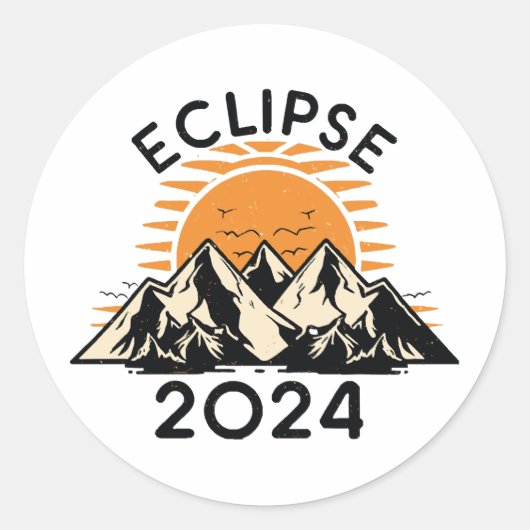 Eclipse 太陽の 2024の合計 ラウンドシール (正面)