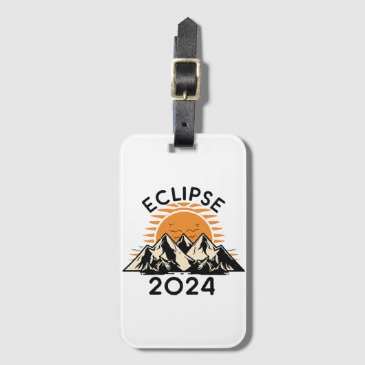 Eclipse 太陽の 2024の合計 ラゲッジタグ (正面縦)