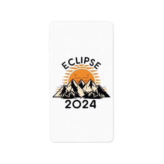 Eclipse 太陽の 2024の合計 ラベル (正面)