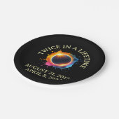 Eclipse 太陽の 2024の寿命を2回延ばす ペーパープレート (アングル)