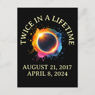 Eclipse 太陽の 2024の寿命を2回延ばす ポストカード