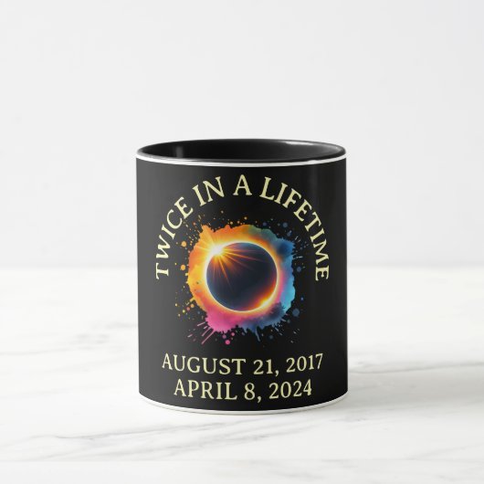 Eclipse 太陽の 2024の寿命を2回延ばす マグカップ (中央)