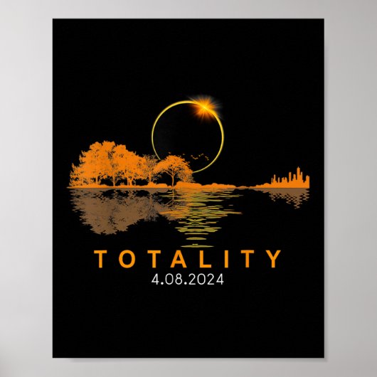 Eclipse 太陽の 2024の総太陽のEclipse 4.08.24 Gui ポスター (正面)