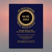 Eclipse 太陽の 2024の表示パーティー合計 インビテーションポストカード