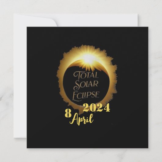 Eclipse 太陽の 2024の表示パーティー合計 招待状 (正面)