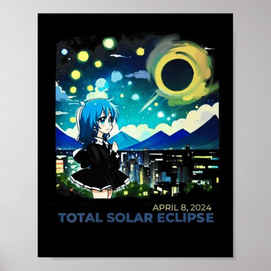 Eclipse 太陽の 2024アニメスタイルアート ポスター (正面)