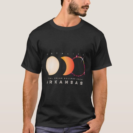 Eclipse 太陽の 2024アーカンソーTotal Eclipse America Tシャツ (正面)