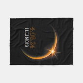 Eclipse 太陽の 2024イリノイ総春4.08.2 フリースブランケット (正面(横))