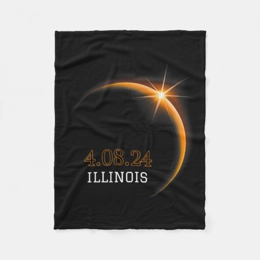 Eclipse 太陽の 2024イリノイ総春4.08.2 フリースブランケット (正面)